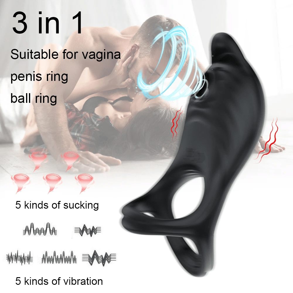 Sucking Vibrating Penis Ring – Clitoral & G-Spot Stimulator for Couples