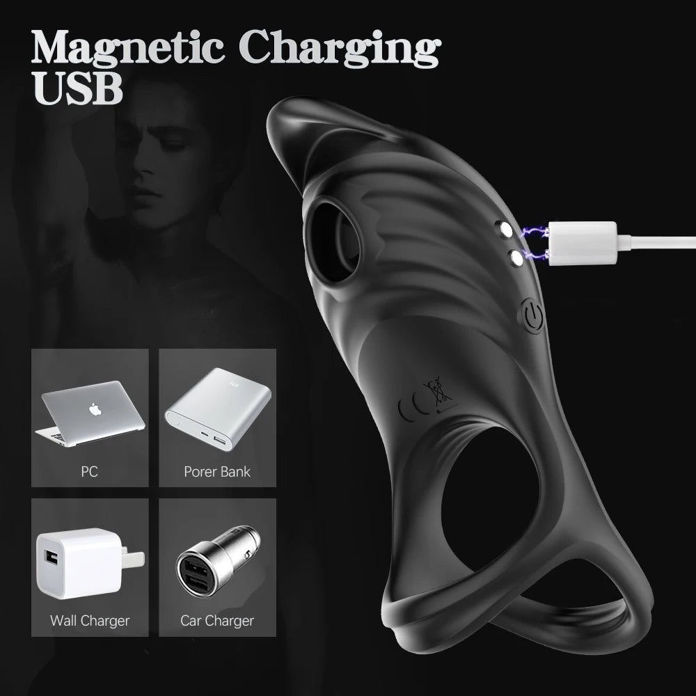 Sucking Vibrating Penis Ring – Clitoral & G-Spot Stimulator for Couples