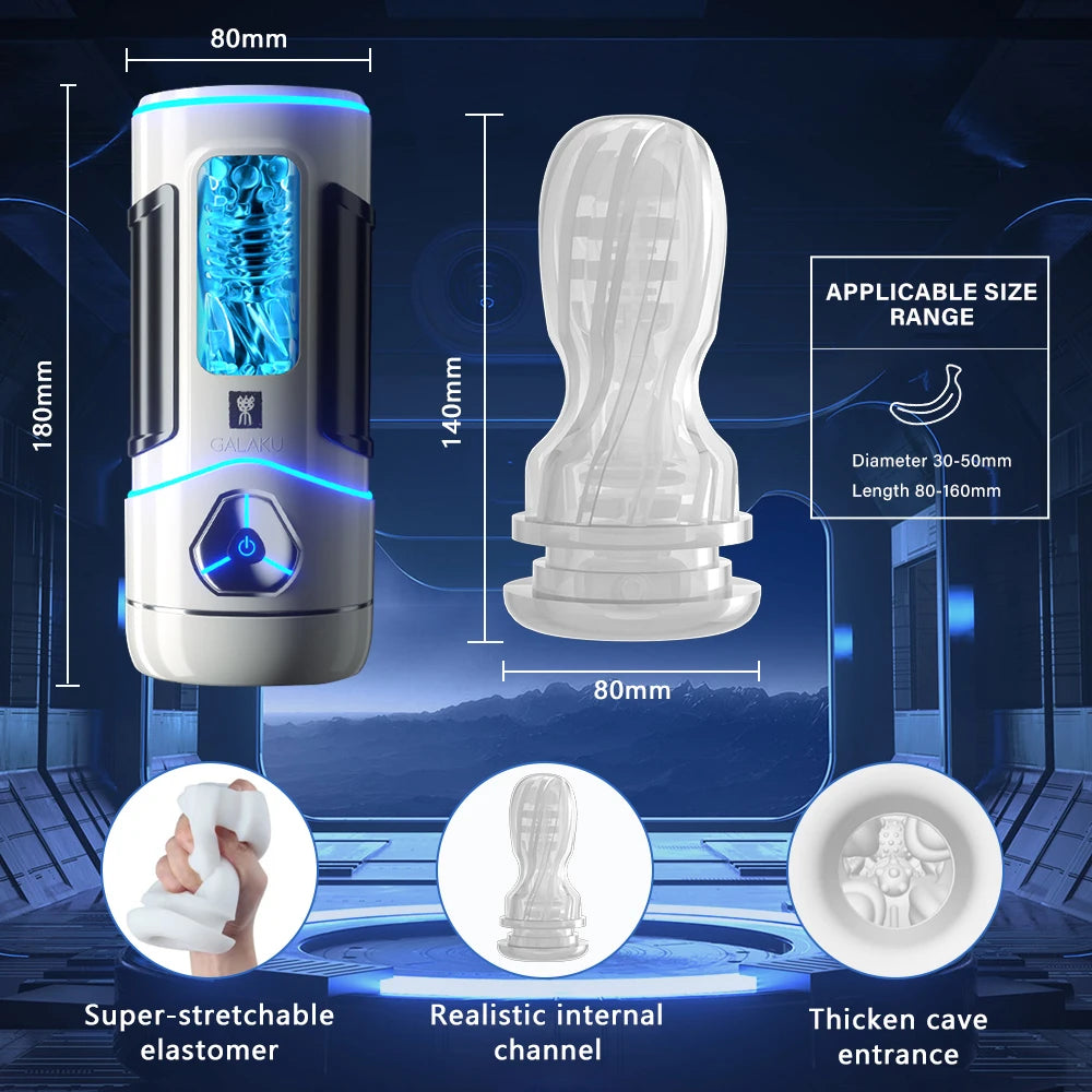 Bluetooth Male Masturbator Blowjob Pussy Sex Machine APP Sex Masturbator Cup