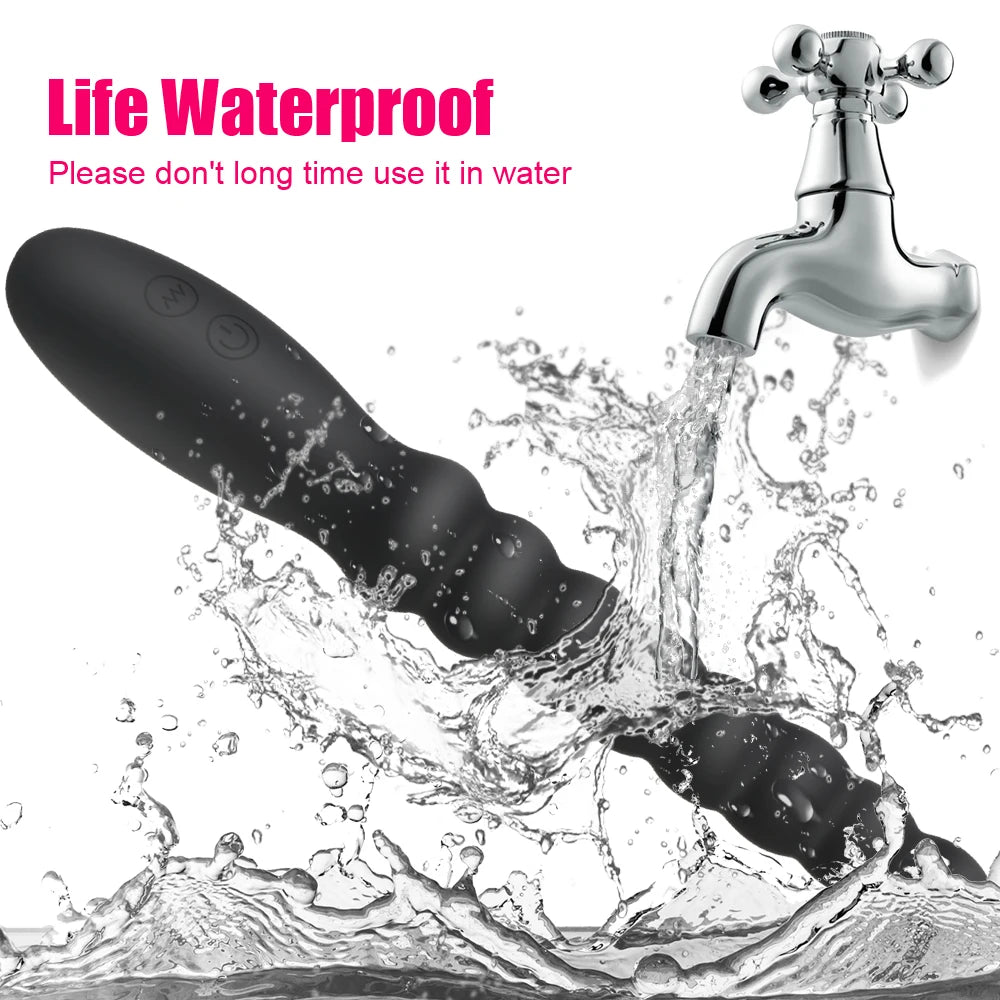 10-Speed Dual Motor Silicone Anal Plug Butt Plug Unisex Vibrator for Couples Men Women