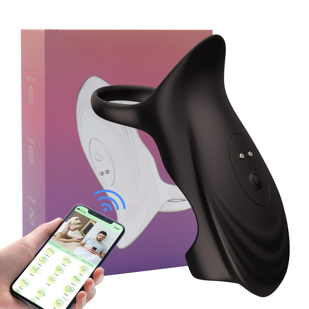 App Control Penis Sleeve Vibrator Ejaculation Delay CockRing Stimulation Couples