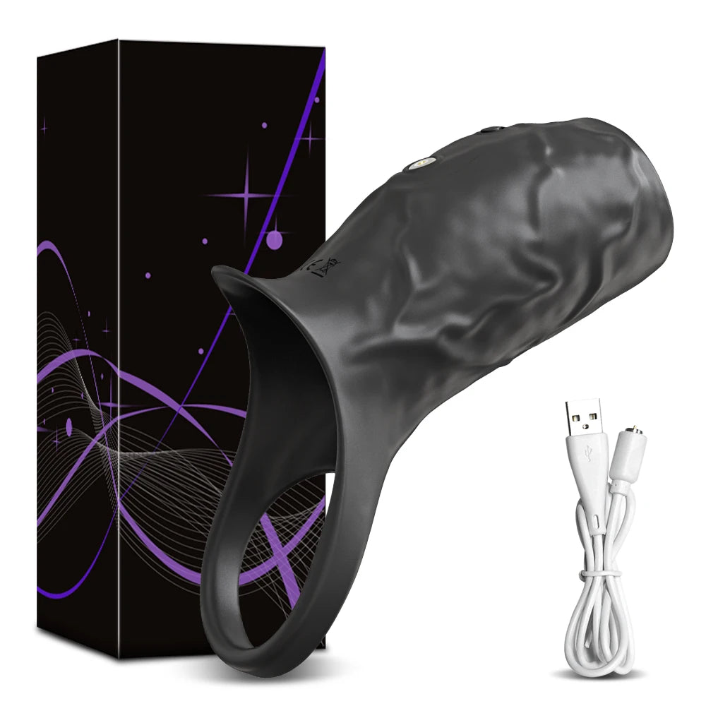 Vibrating Penis Sleeve & Triple Cock Ring|ED Supports for Men