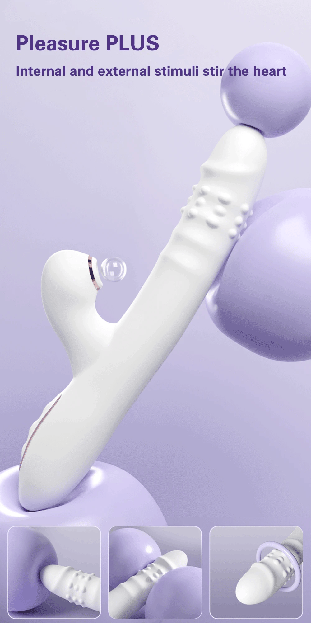 Thrusting Vibrator Dildo Rotating Telescopic Vagina G Spot Massage Sucking