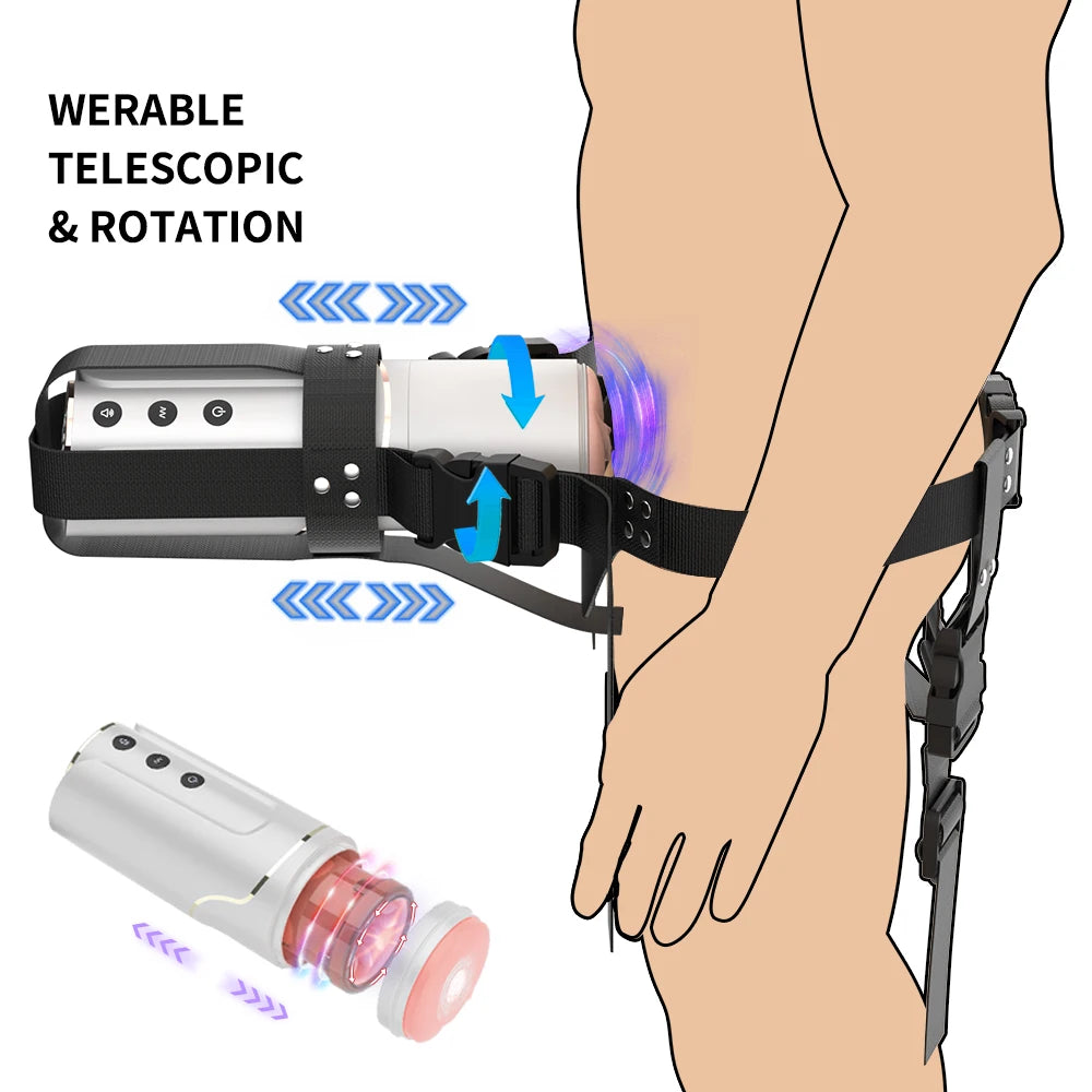 Automatic Wearable Masturbation Cup Telescopic Rotating Male Masturbator Blowjob Vagina Penis Vibrator Adults Sex Toys For Man