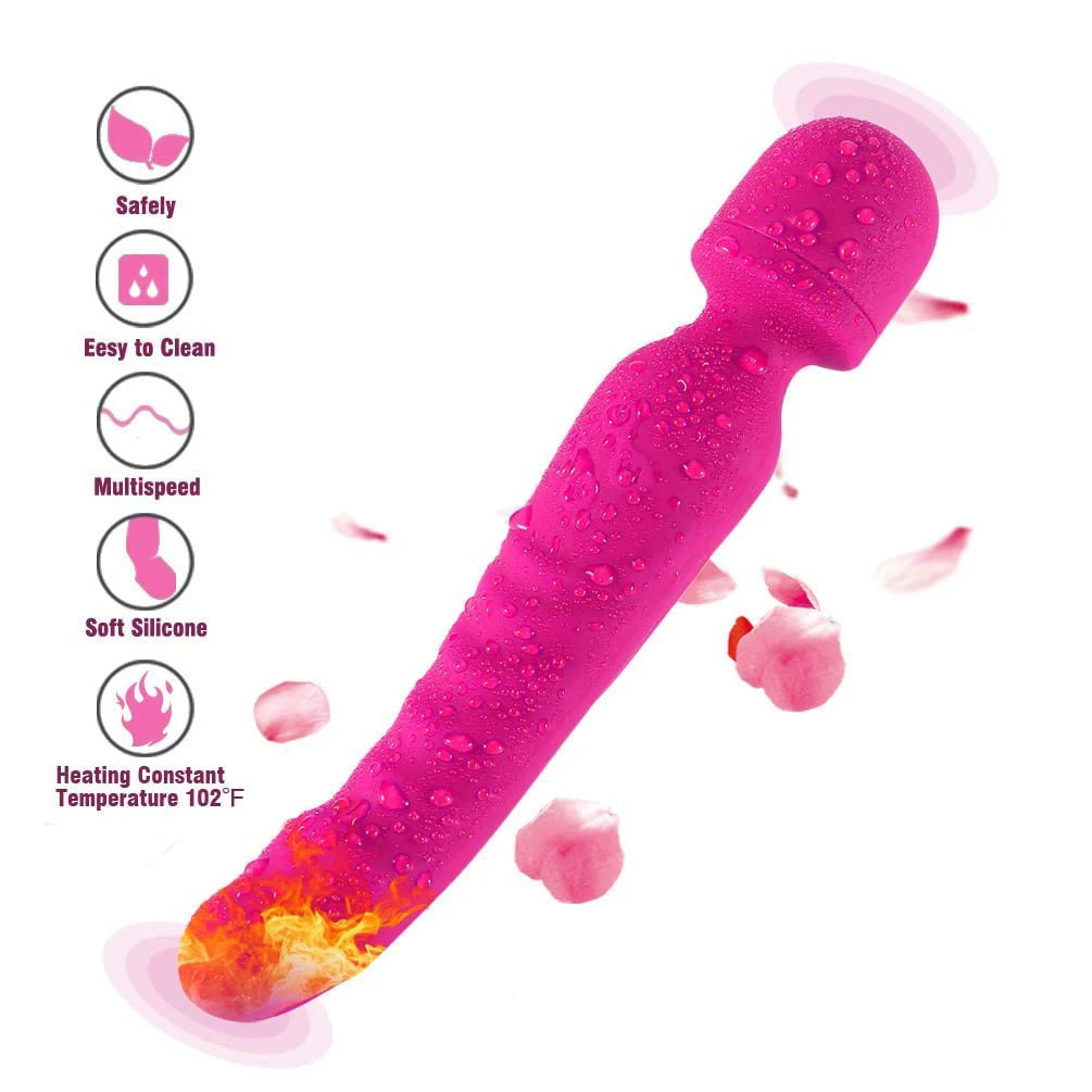 Rechargeable Dual-Ended Massager for Women – Heating, Waterproof & Flexible Design