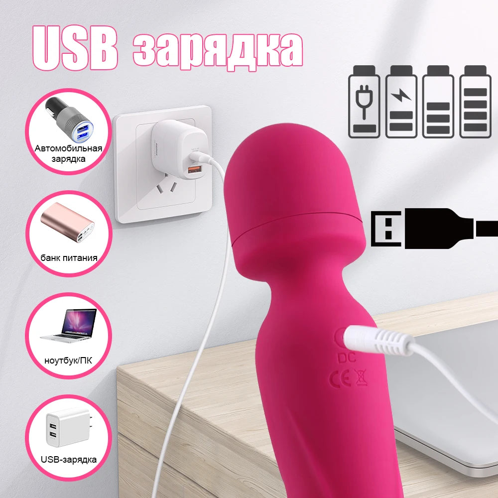 Rechargeable Dual-Ended Massager for Women – Heating, Waterproof & Flexible Design