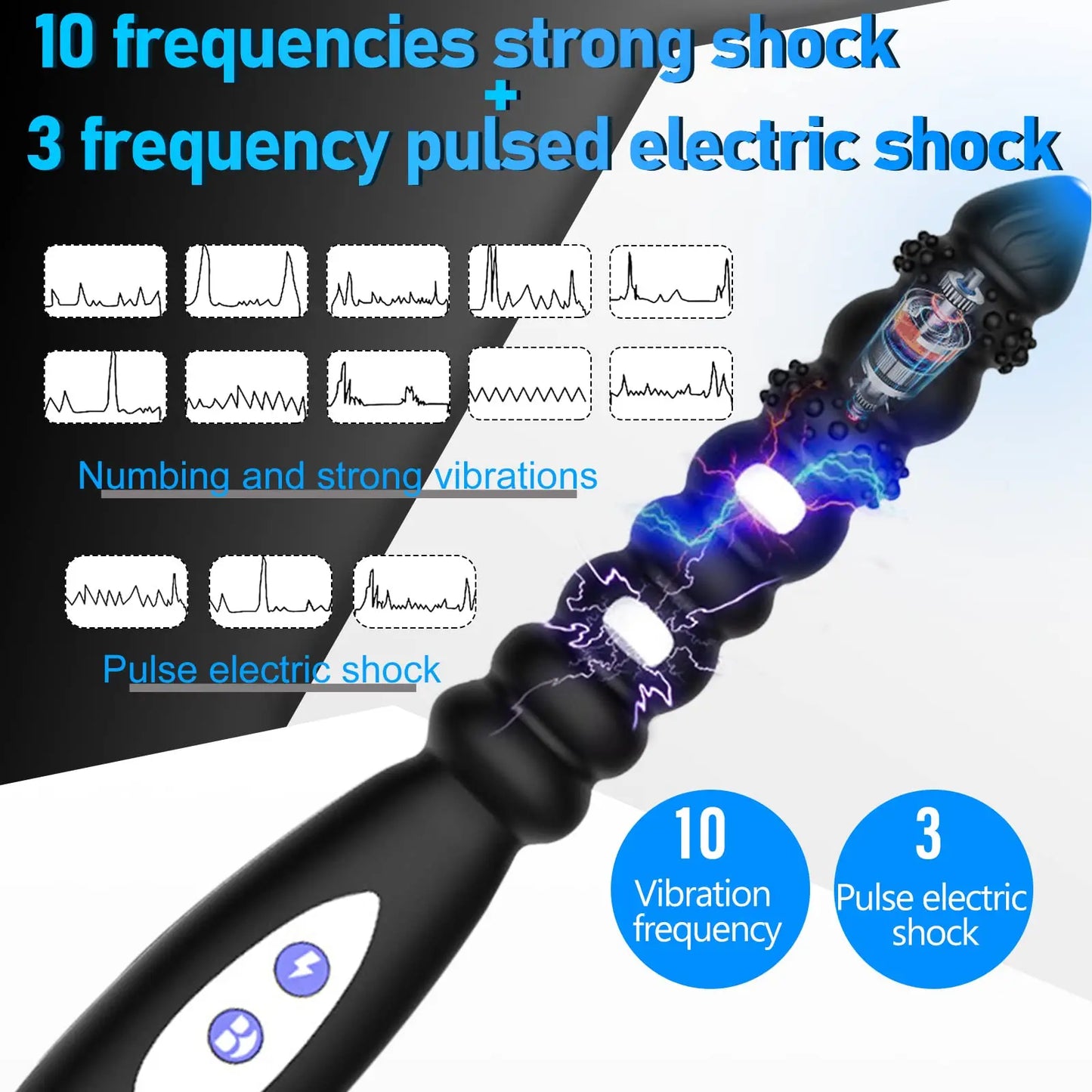 Electric Pulse Anal Beads – Prostate & G-Spot Vibrator with Shock Function for Men & Women