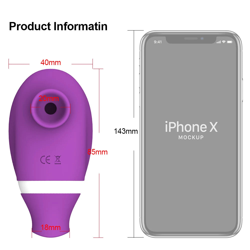 2‑in‑1 Clitoral & Nipple Suction Vibrator – G‑Spot Licking Massager for Women