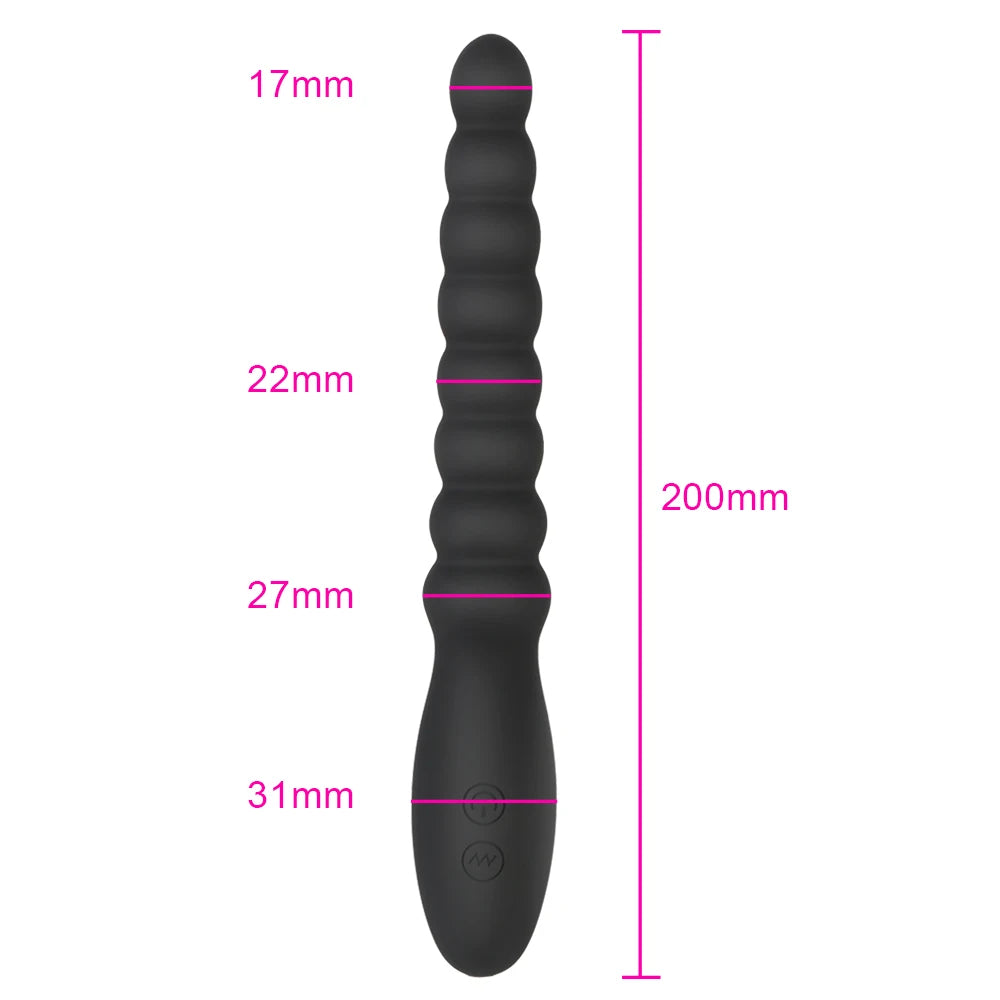 10-Speed Dual Motor Silicone Anal Plug Butt Plug Unisex Vibrator for Couples Men Women