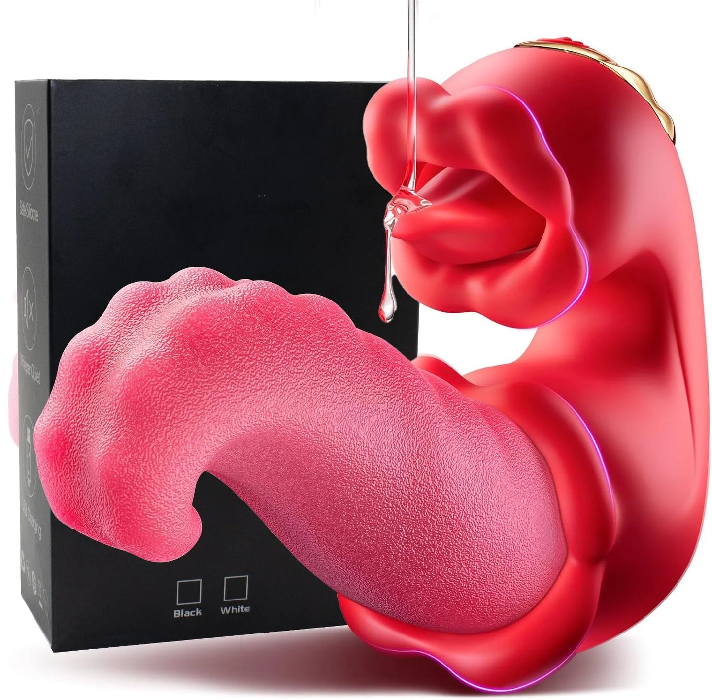 3in1 Big Tongue Vibrator Dildo Clit Stimulator Licking Swing Vibrating Couples Game