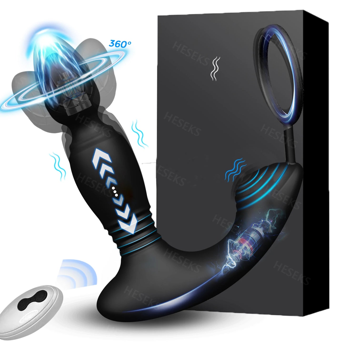 Male Thrusting Prostate Massager Wireless Remote Control Anal Plug Dildo