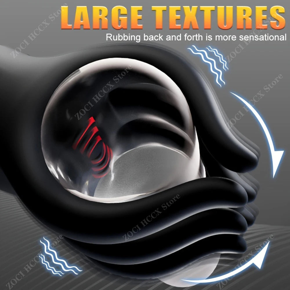 Glans Trainer Vibrator for Men – Finger Grip Delay Trainer & Glans Massage Stimulator