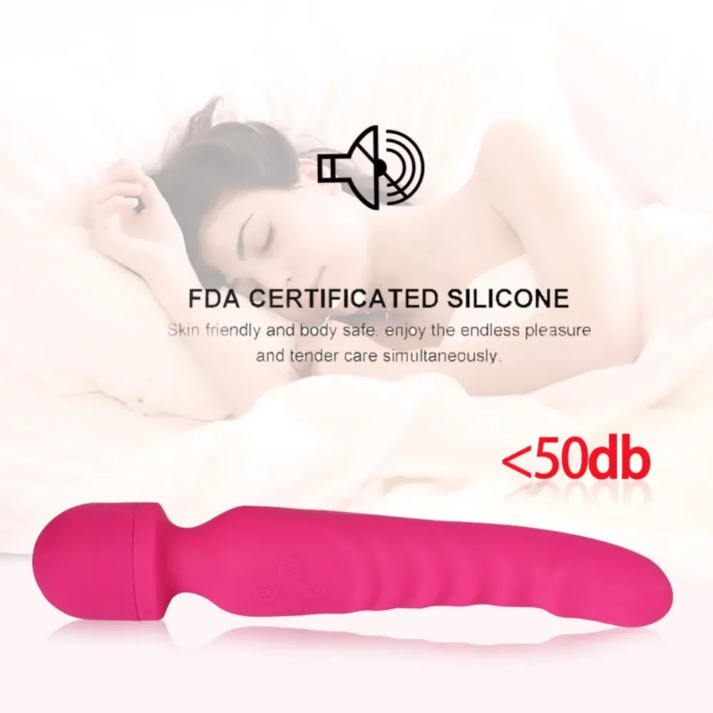 Rechargeable Dual-Ended Massager for Women – Heating, Waterproof & Flexible Design