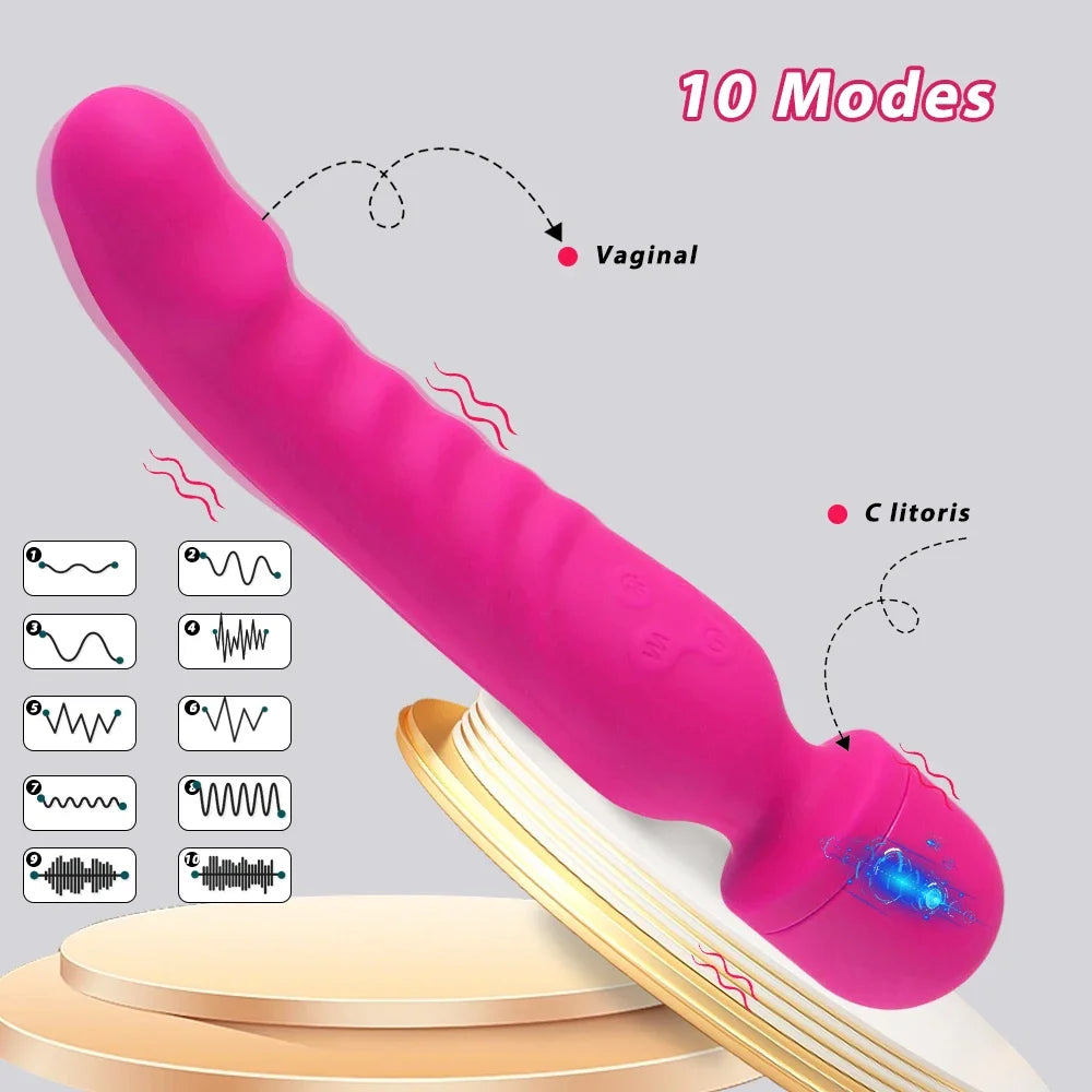 Rechargeable Dual-Ended Massager for Women – Heating, Waterproof & Flexible Design