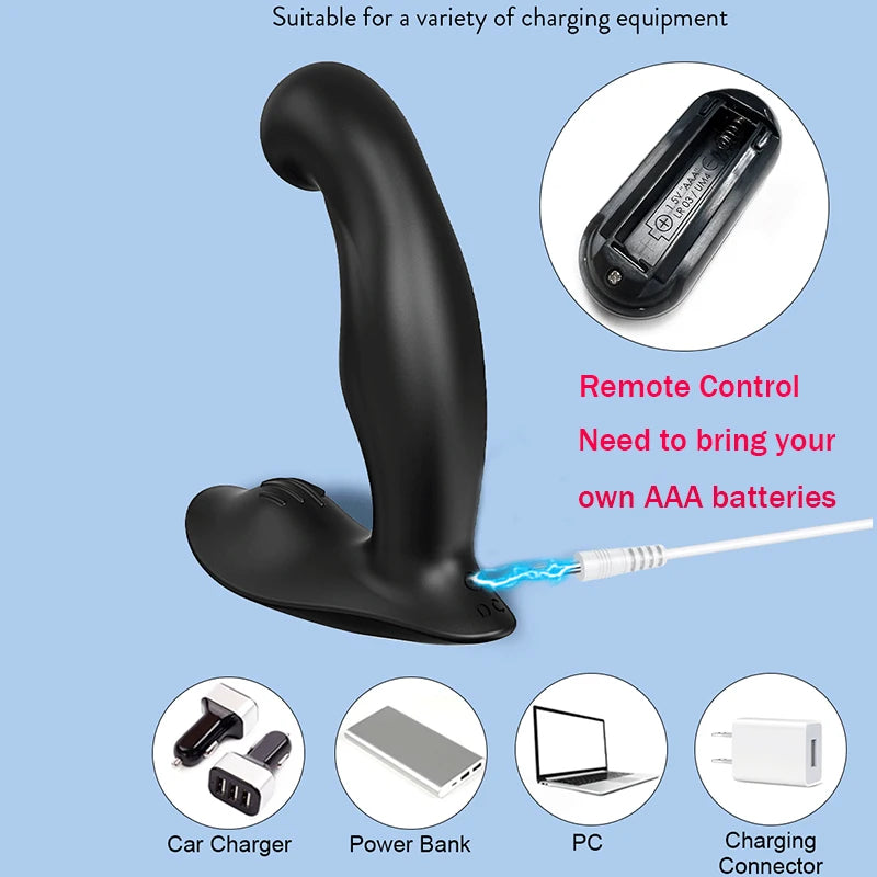 Vibration Prostate Massager Anal Plug Men Butt Plug Remote Control Adult Product