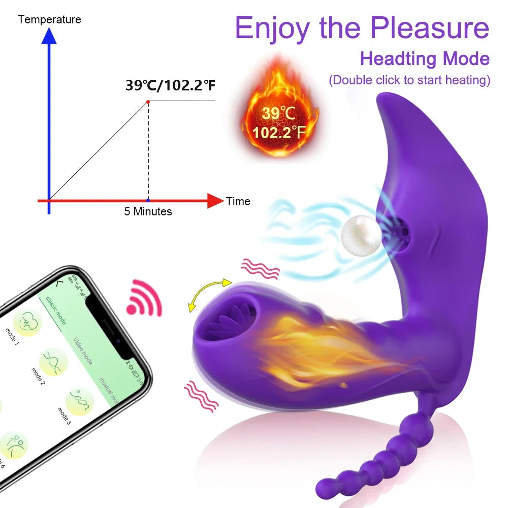 Bluetooth APP Dildo Vibrator Masturbator Vacuum Vagina Clitoris Suck Stimulator
