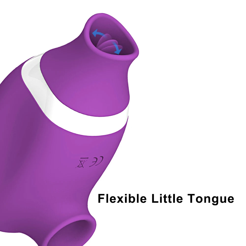 2‑in‑1 Clitoral & Nipple Suction Vibrator – G‑Spot Licking Massager for Women