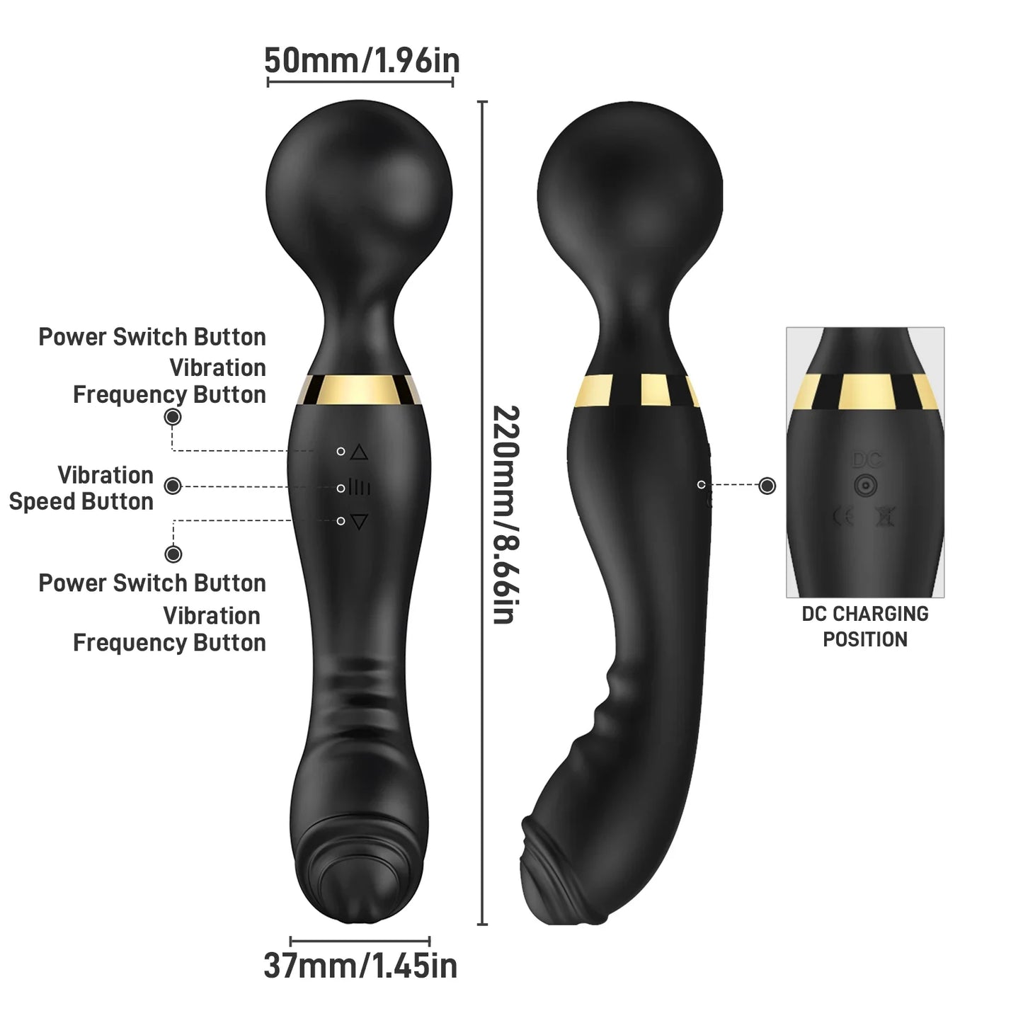 Double Head Powerful Dildos Vibrator G Spot Clitoris Stimulator AV Magic Wand