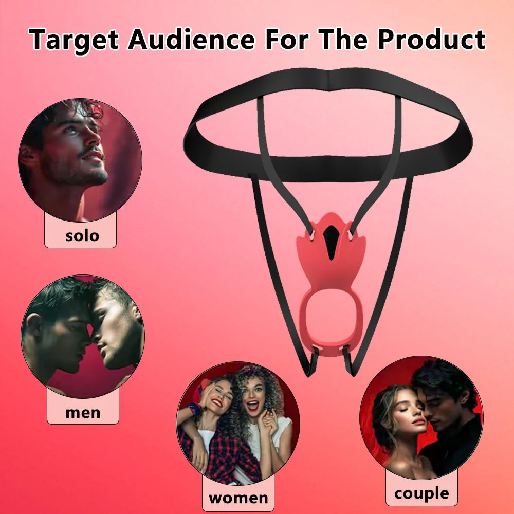 App and Remote Control Wearable Panties Penis Ring Vibrator for Couple Sex Toys