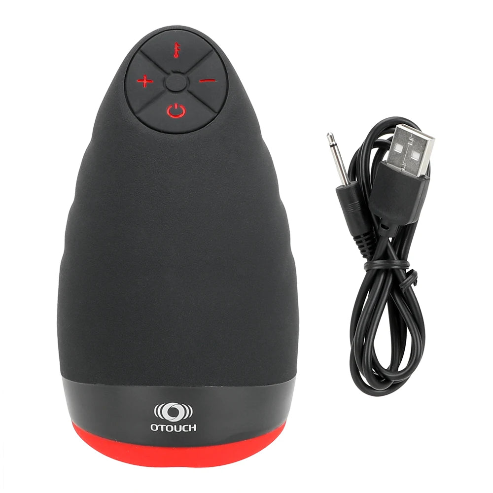 Sexy Mouth Penis Pump Heated Vibrator Enlargement Male Masturbator Sex Toy