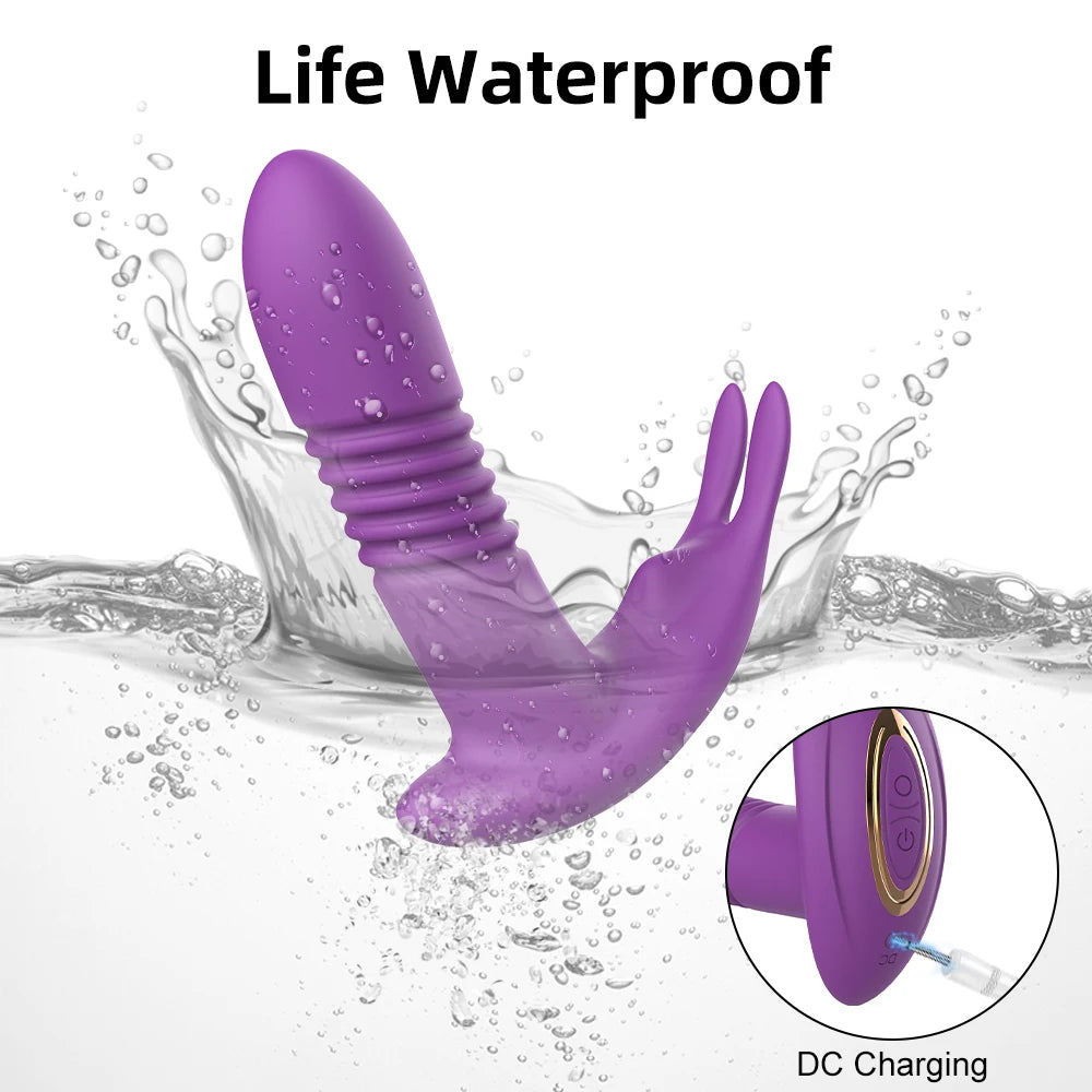 APP-Controlled Thrusting Vibrator for Women – Rotating Telescopic Dildo, G Spot Stimulator