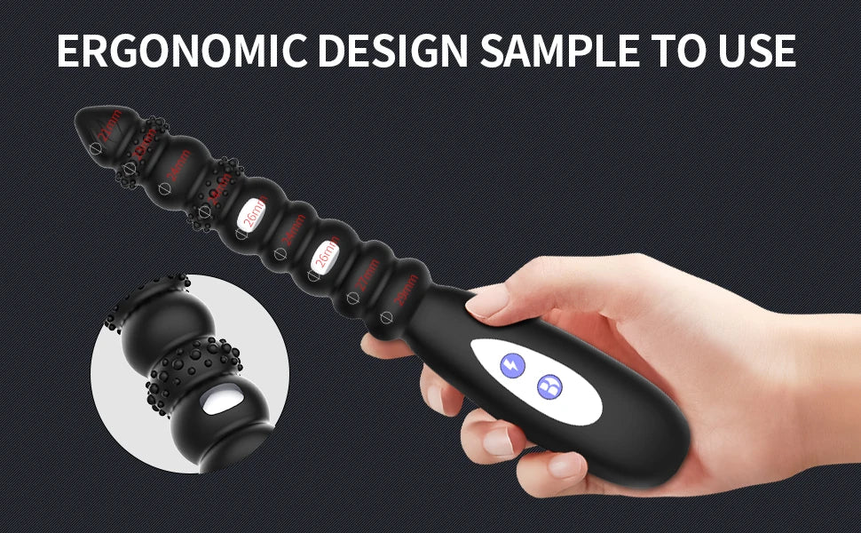 Electric Pulse Anal Beads – Prostate & G-Spot Vibrator with Shock Function for Men & Women