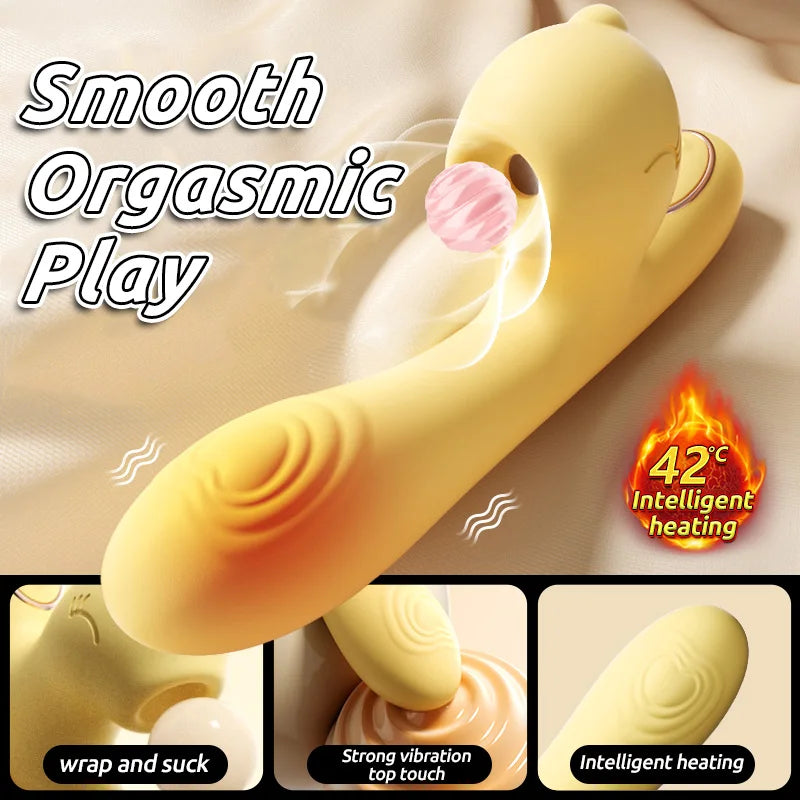Rabbit Vibrator with Suction & G-Spot Massage – Dual Motor Clitoral Sex Toy for Women
