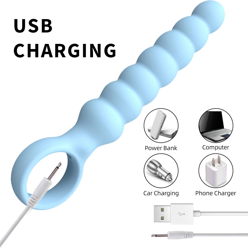 10 Speed Anal Vibrator Anal Beads Prostate Massage Butt Plug Stimulator Sex Toy