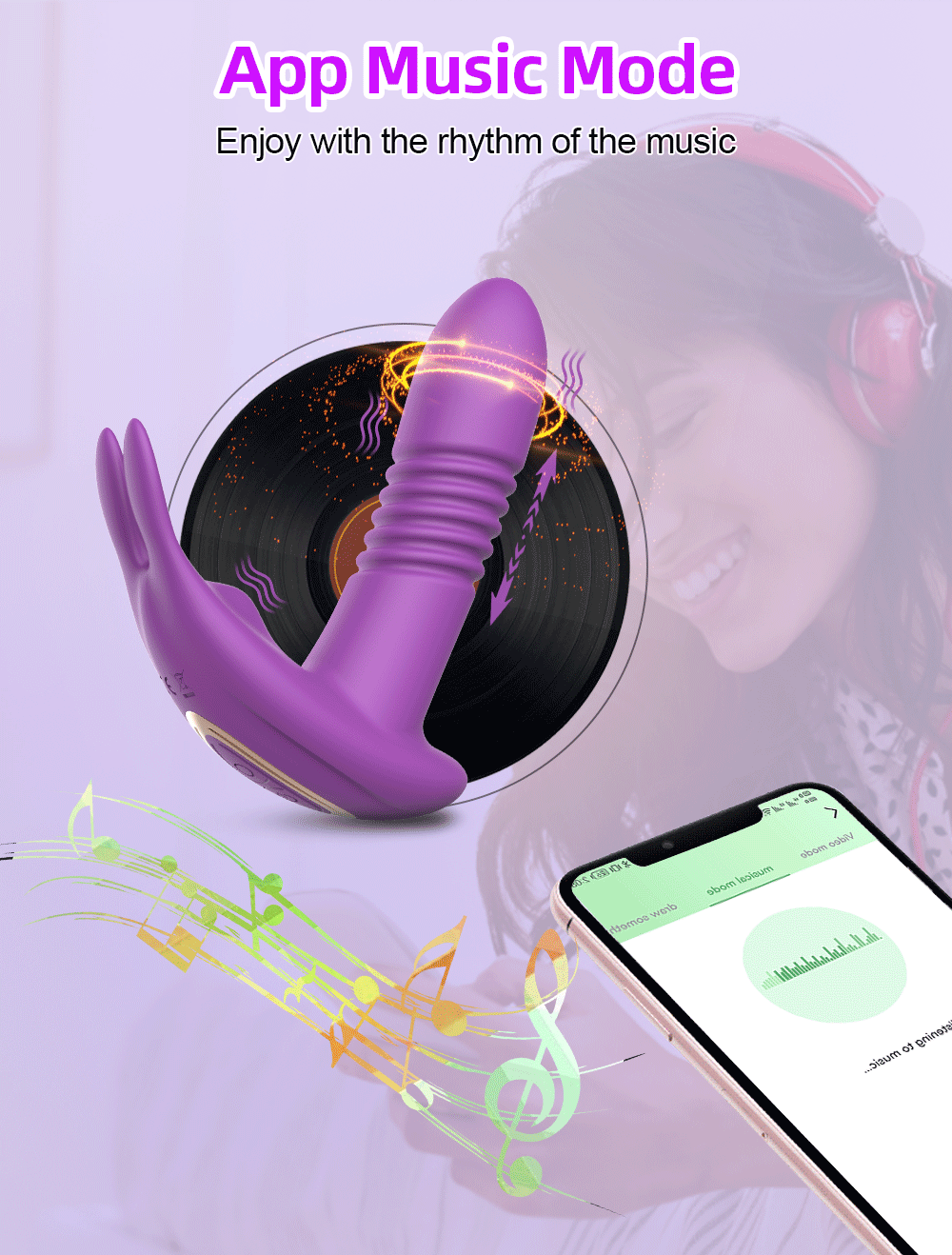 APP-Controlled Thrusting Vibrator for Women – Rotating Telescopic Dildo, G Spot Stimulator