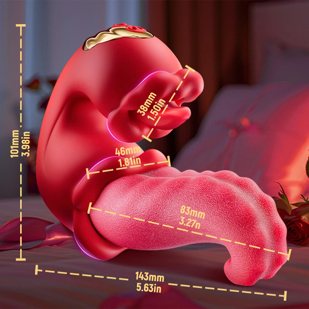 3in1 Big Tongue Vibrator Dildo Clit Stimulator Licking Swing Vibrating Couples Game