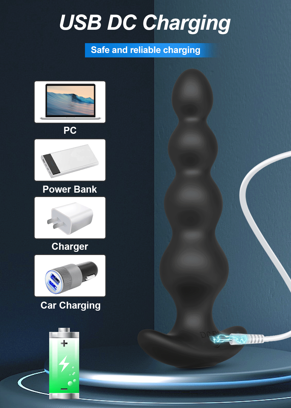 APP-Controlled Vibrating Anal Beads – Prostate Massager Butt Plug for Men & Women