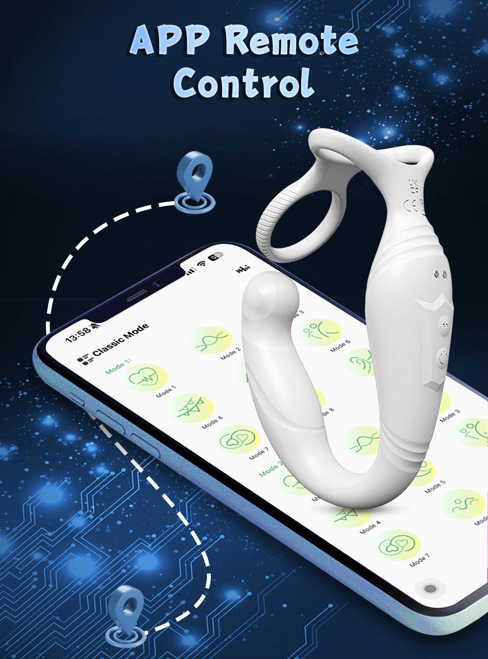 Male Prostate Massager Perineum Stimulator Rotating Butt plug Ring