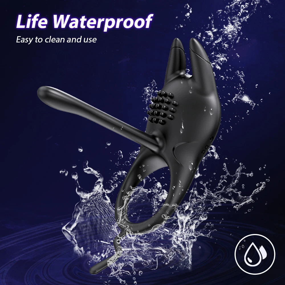 Vibrating Penis Ring for Men Delay Ejaculation Cock Ring Sex Toys for Couples