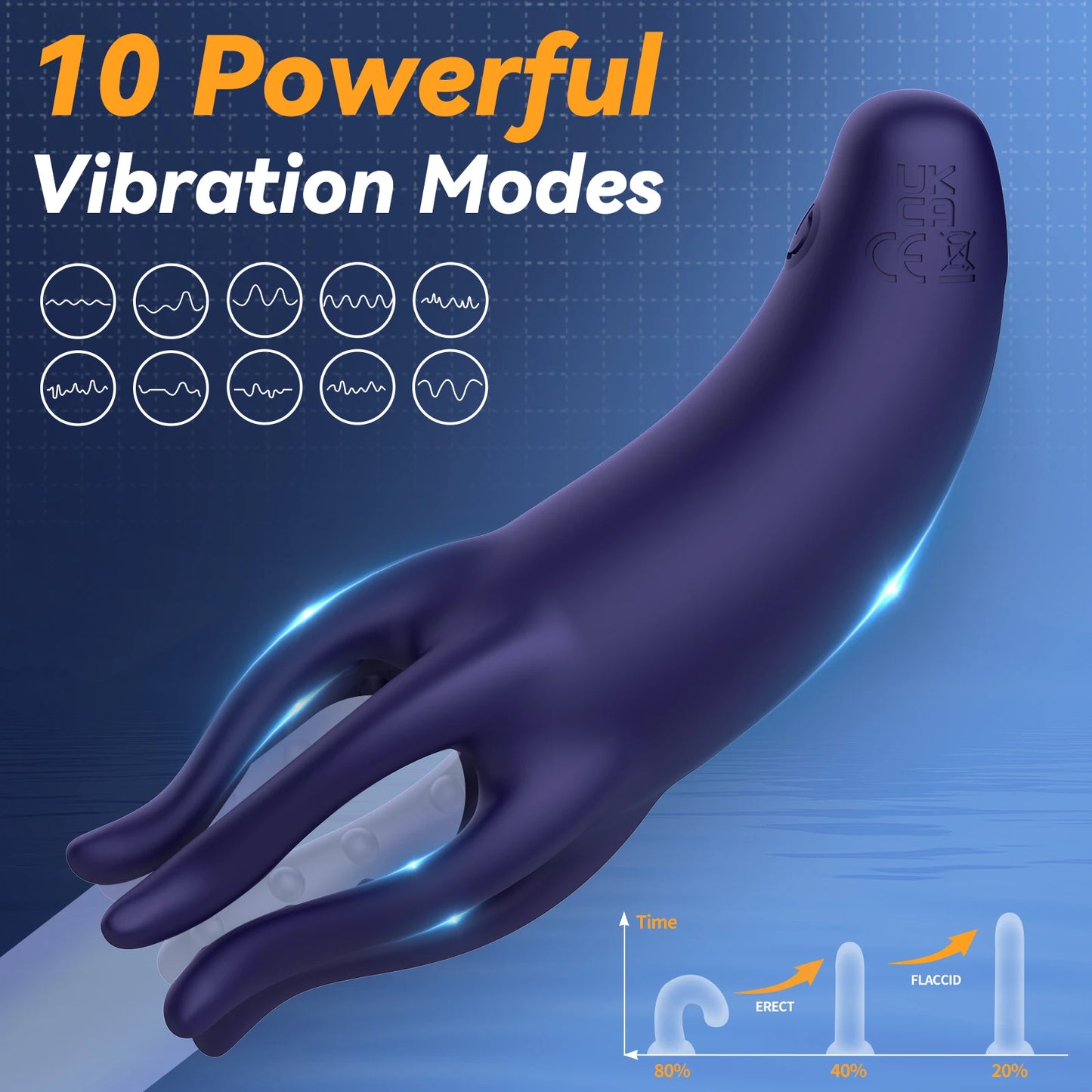 10-Speed Vibrating Glans Trainer | Delay & ED Support | Men’s Endurance Masturbator