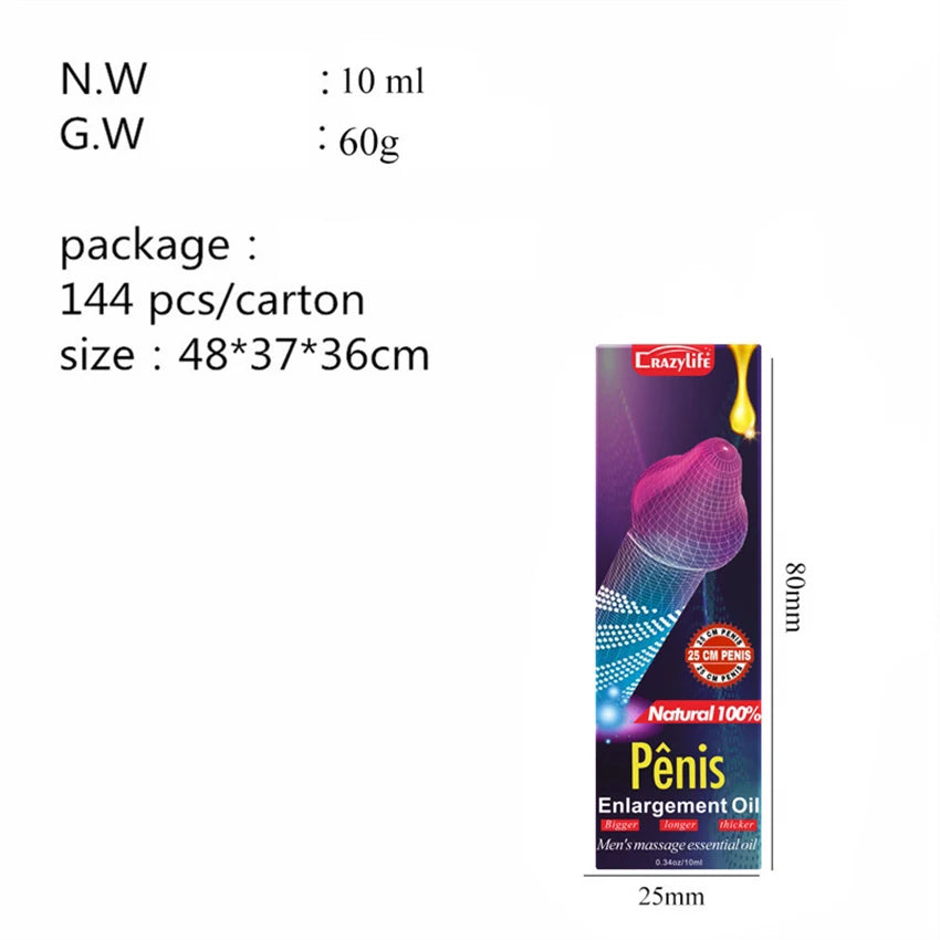 Men’s Delay & Erection Enhancement Oil Penis Massage Liquid Performance Care