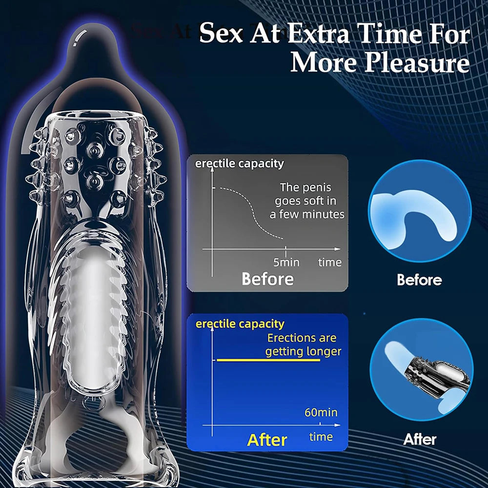 Male Enlargement Delay Vibrators Clits Massager Cock Ring Vibrating Penis Cover