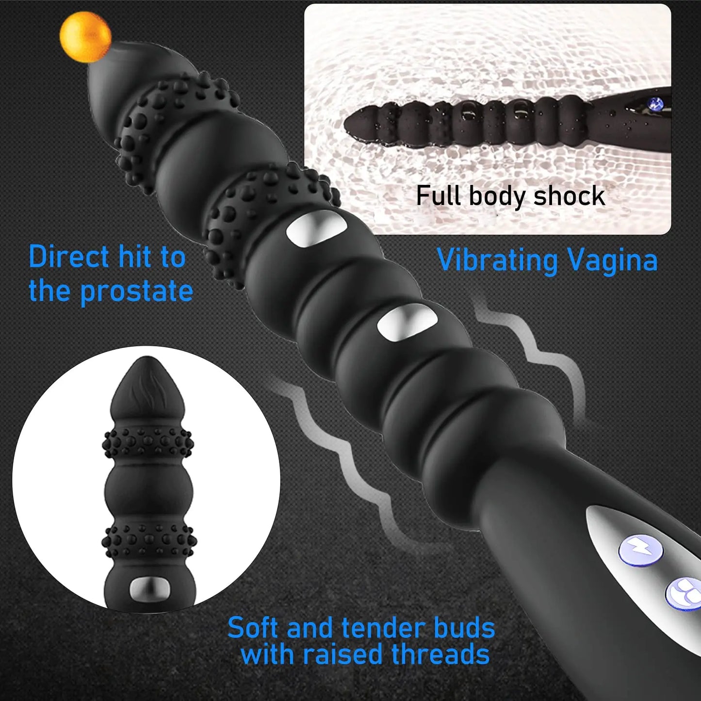 Electric Pulse Anal Beads – Prostate & G-Spot Vibrator with Shock Function for Men & Women
