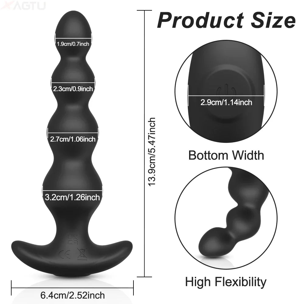 APP-Controlled Vibrating Anal Beads – Prostate Massager Butt Plug for Men & Women
