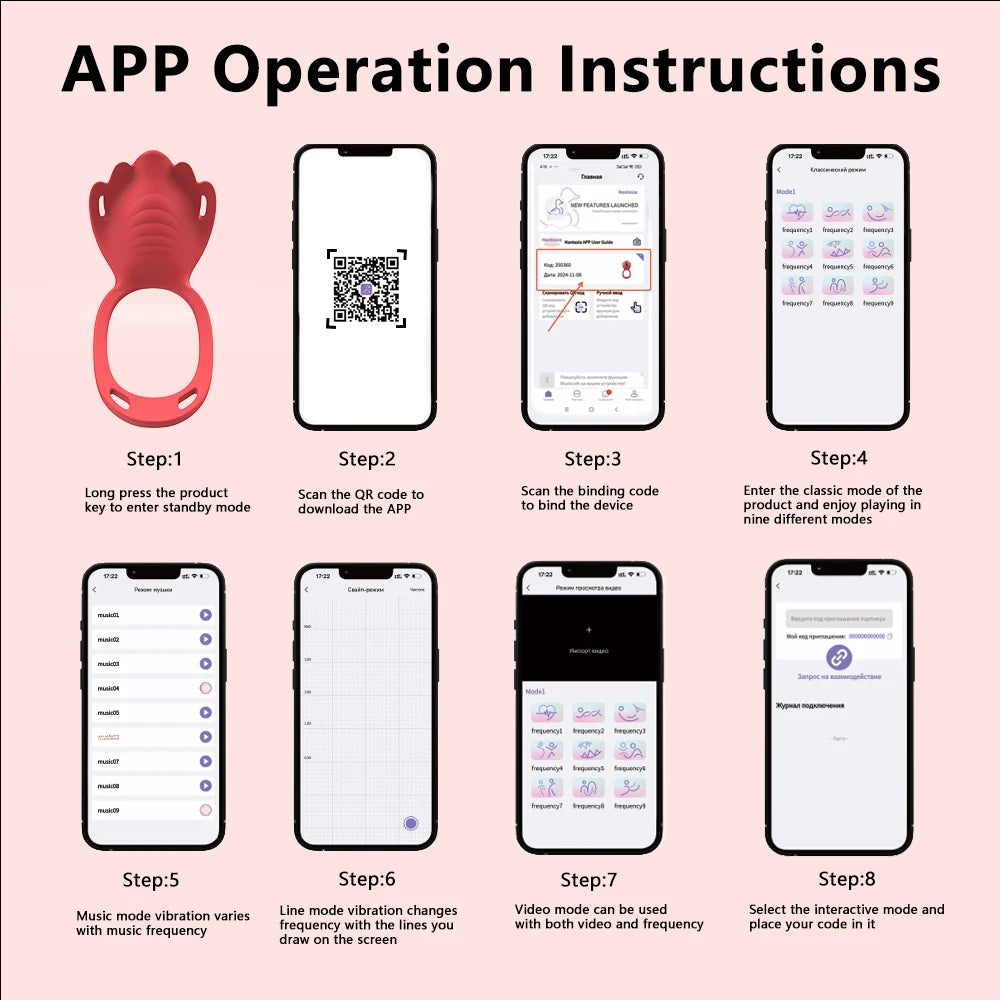 App and Remote Control Wearable Panties Penis Ring Vibrator for Couple Sex Toys