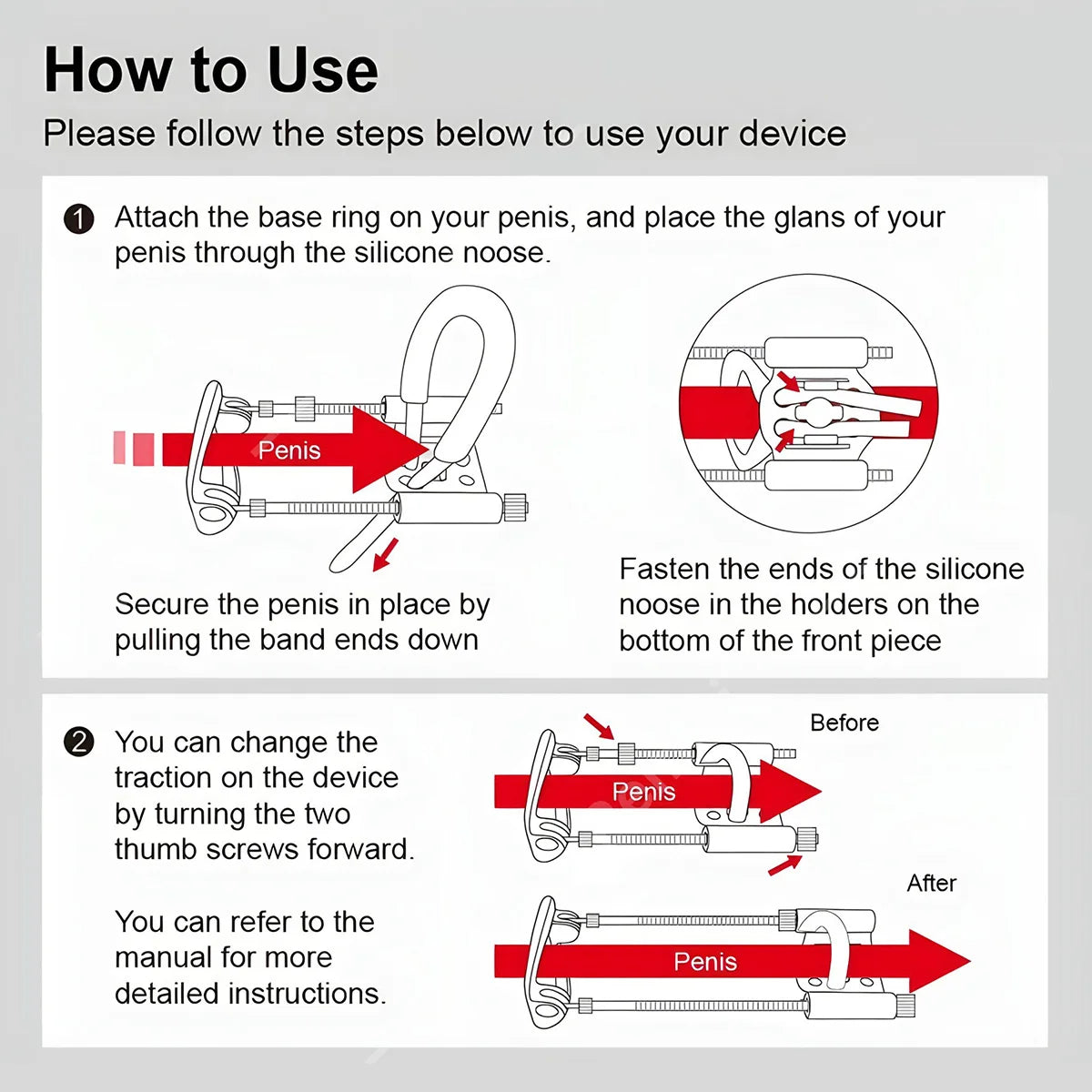 Adjustable Penis Enlargement Extender – Male Stretcher & Endurance Trainer for Growth Care