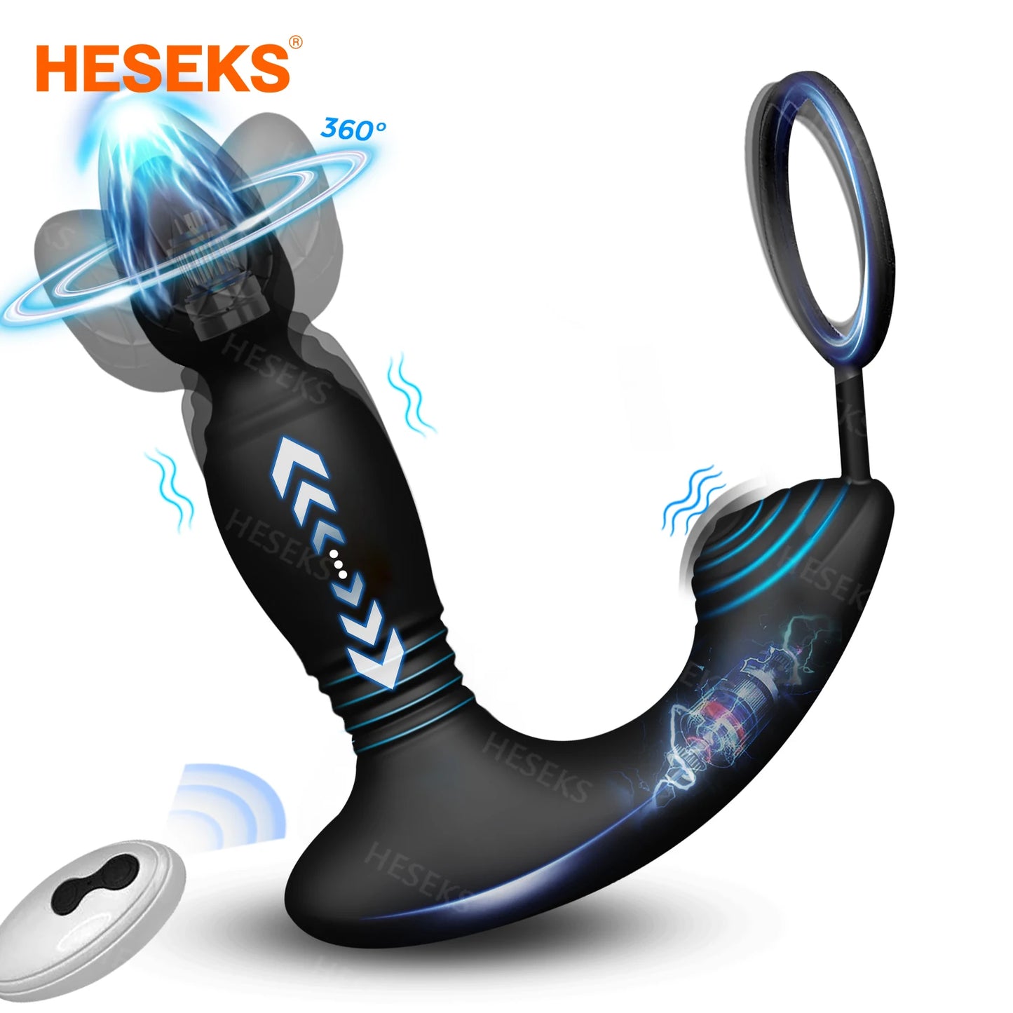 Male Thrusting Prostate Massager Wireless Remote Control Anal Plug Dildo