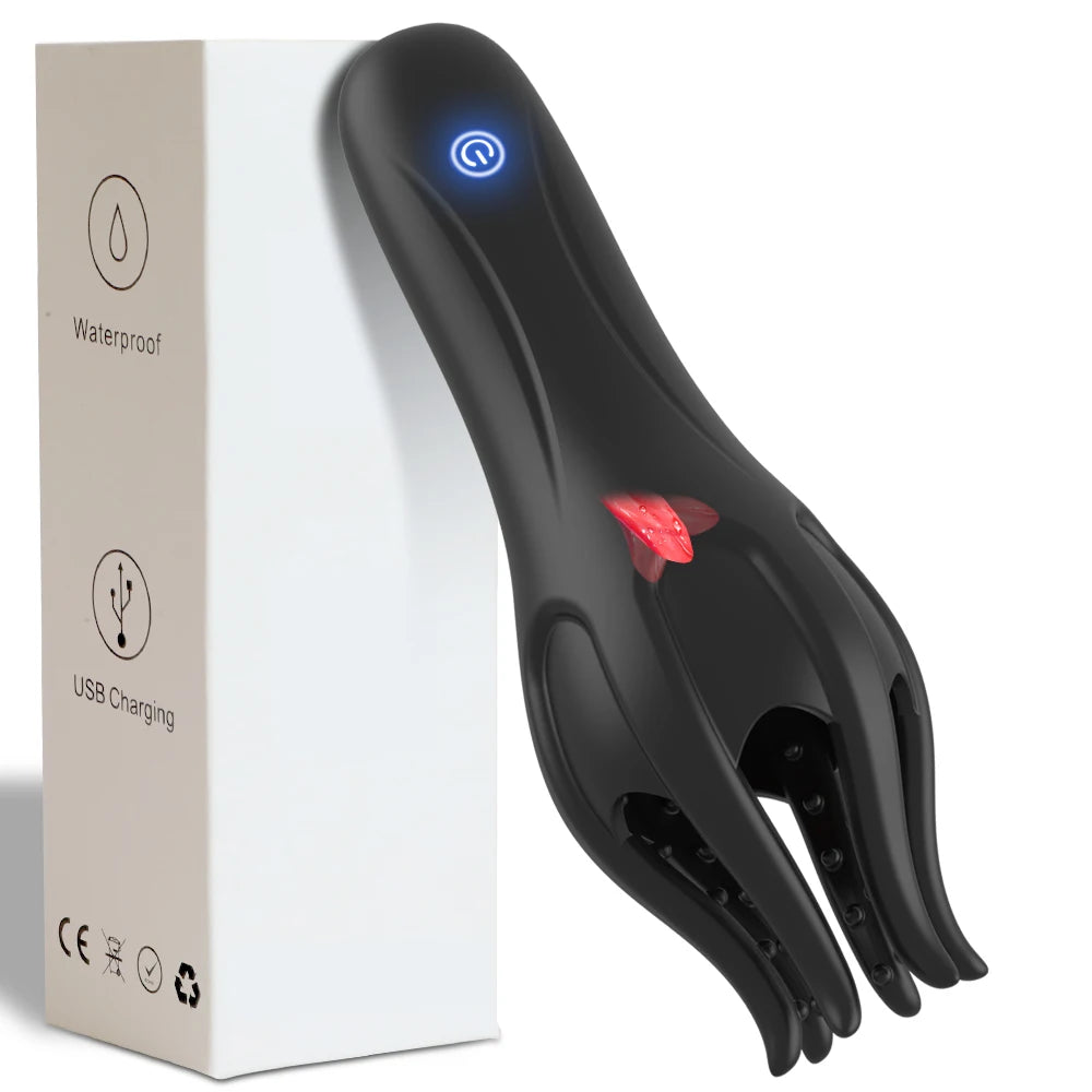 Glans Trainer for Men Powerful Vibrating Penis G Spot Masturbator Soft Fingertip Prolong Endurance Massage Vibrator Erotic Toys