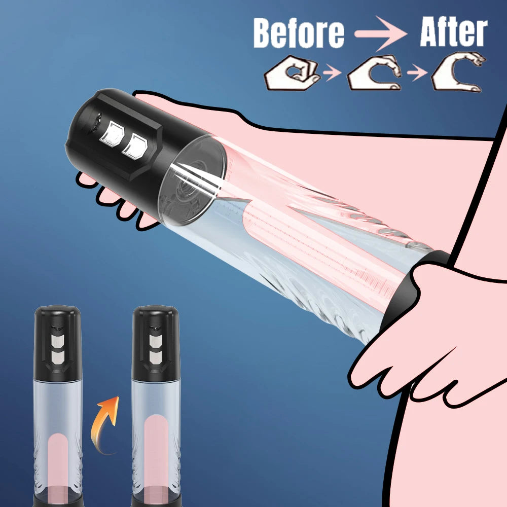 Electric Penis Pump Penis Enlargement Extend Pump Penis Trainer Male Masturbator Cock Vacuum Pump Adult Goods Sex Toy for Men