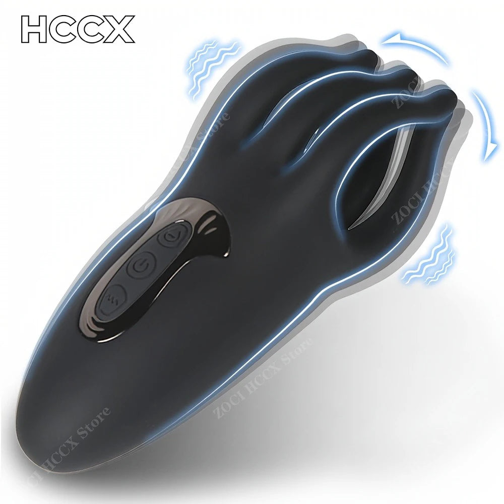 Glans Trainer Vibrator for Men – Finger Grip Delay Trainer & Glans Massage Stimulator