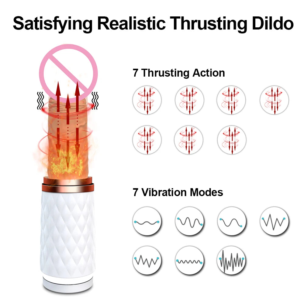 Automatic Thrusting Dildo G spot Vibrator with Suction Cup Hand-Free Sex Toy
