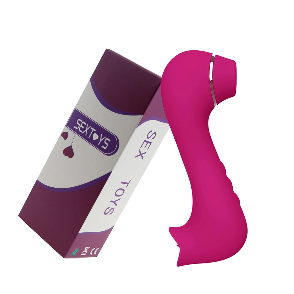 Sucking Vibrator with Tongue Licking Vagina Clitoris Stimulator Sex Toys