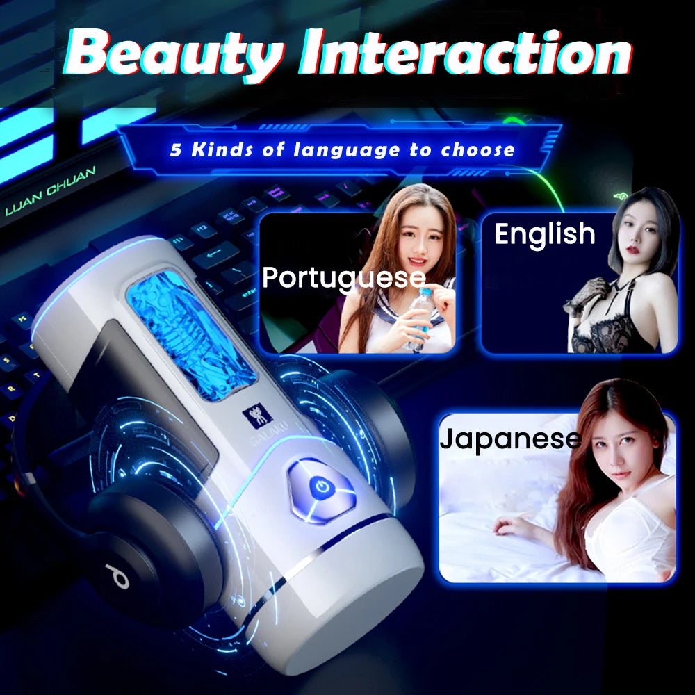Bluetooth Male Masturbator Blowjob Pussy Sex Machine APP Sex Masturbator Cup