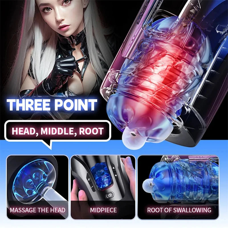 THRUSTING-PRO Male Masturbator – Auto Sucking Heating & High-Speed Thrusting Cup