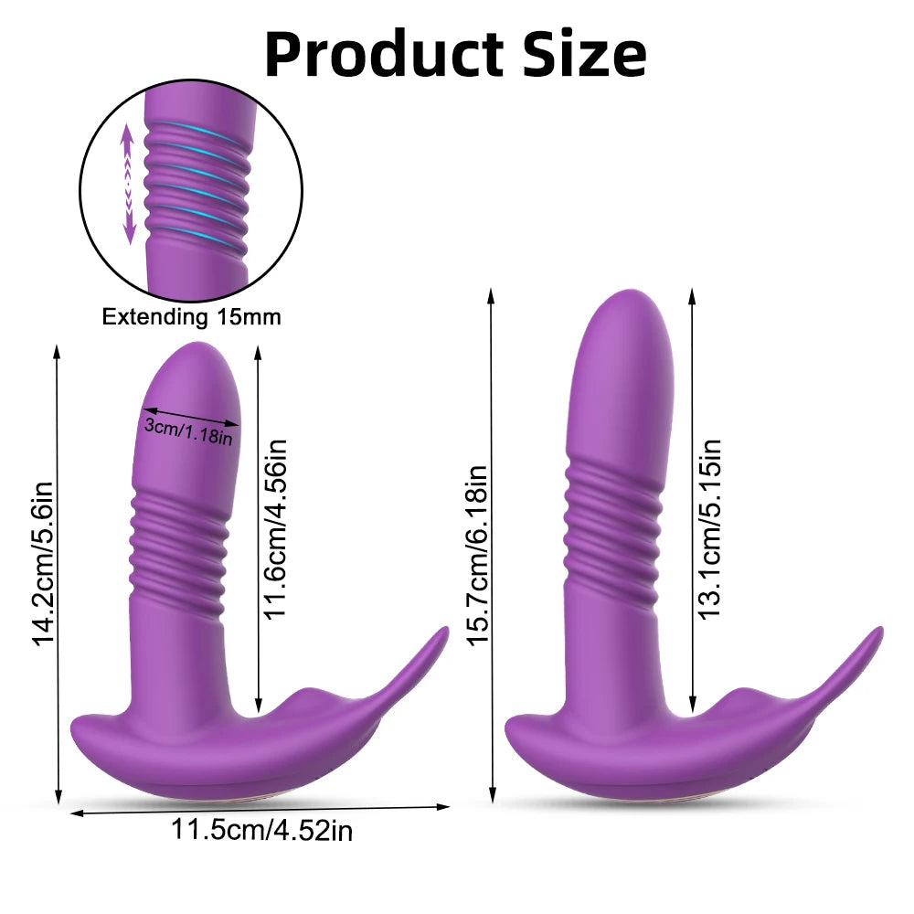 APP-Controlled Thrusting Vibrator for Women – Rotating Telescopic Dildo, G Spot Stimulator