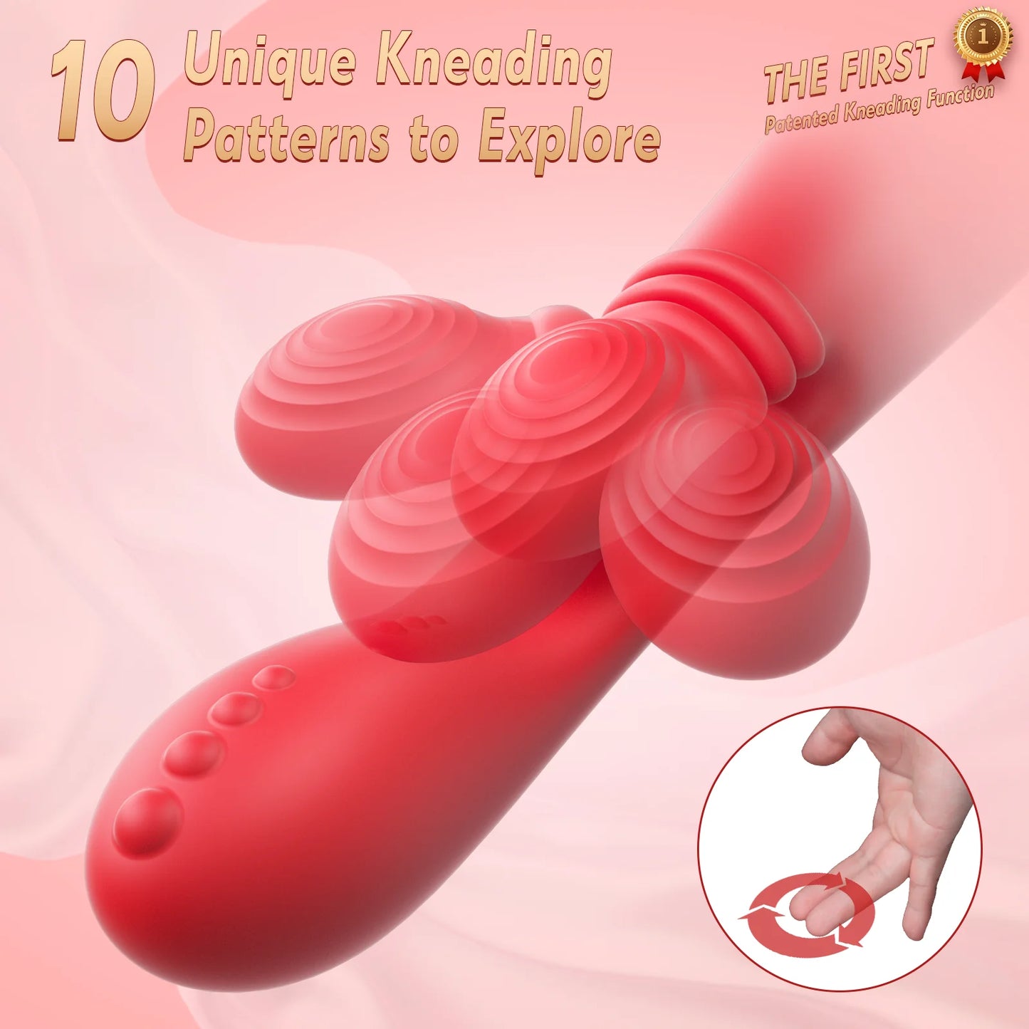 5 IN 1 Tapping Thrusting Dildo Vibrator G Spot Vibrator Kneading Clit Stimulator